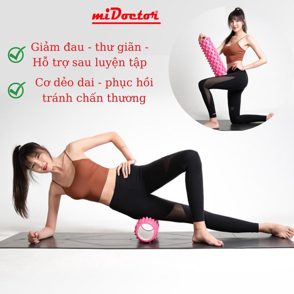 Con lăn Foam Roller massage có gai 33cm giãn cơ tập Gym, Yoga, thể hình miDoctor