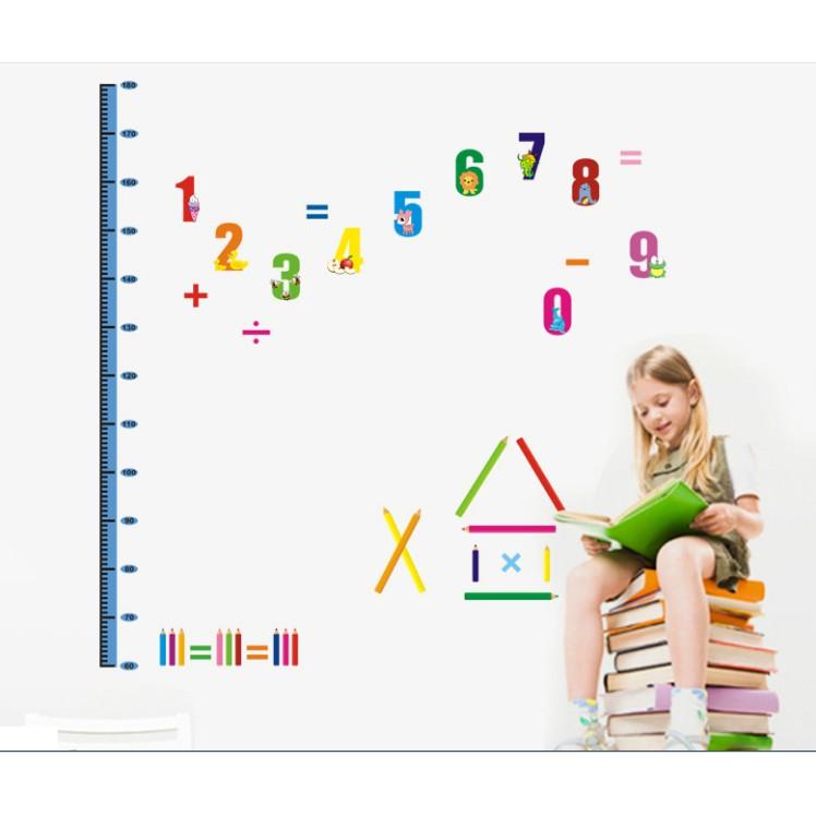 Decal trang trí tường Thước Đo Số Thứ Tự cho Trẻ