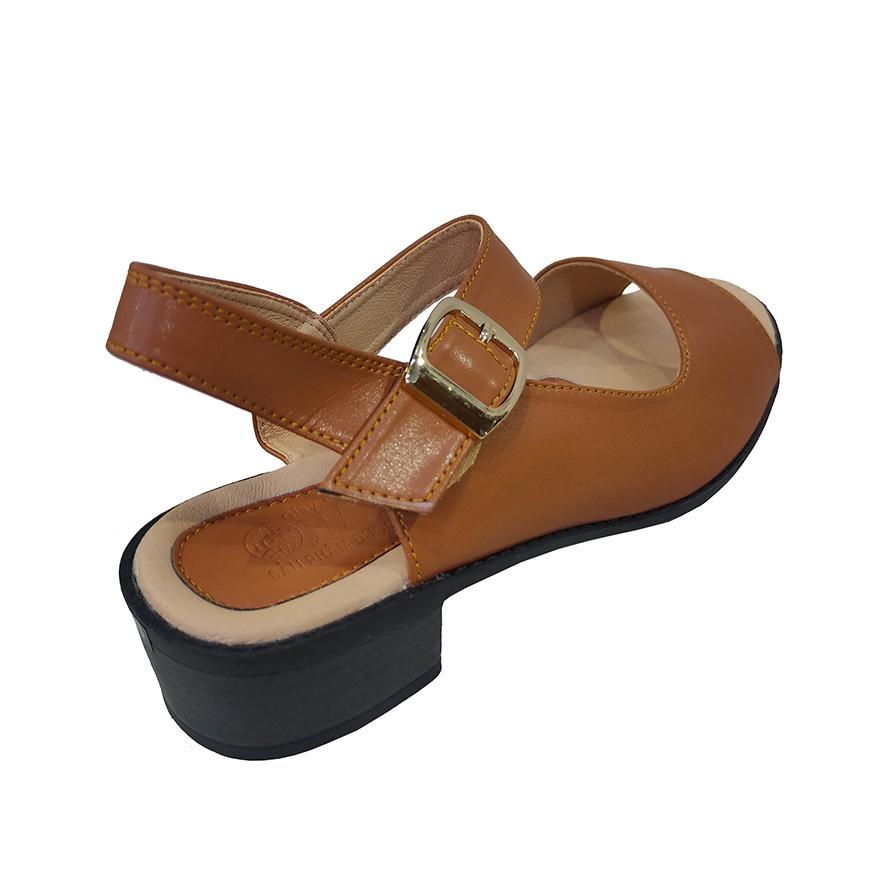 Giày Sandal Nữ Cao Gót Da Bò Thật TiTi ĐÔ Cao Cấp 4cm DNU2134d