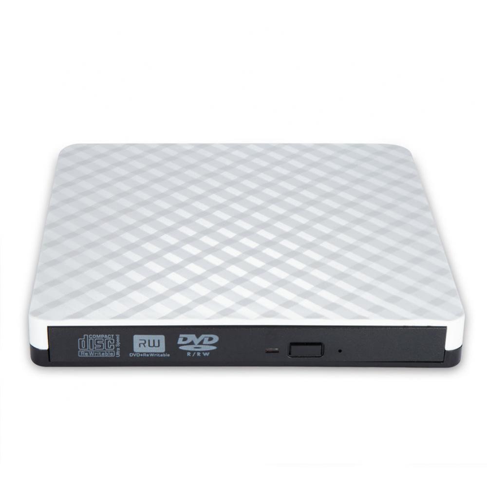 New External USB DVD RW CD Writer Burner Reader Player for PC Desktop White