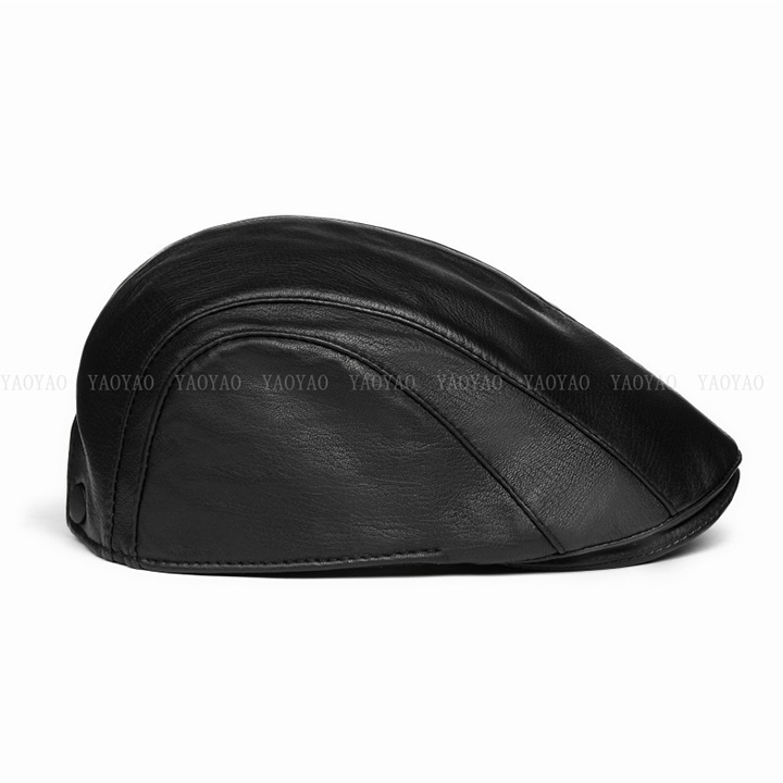 Hình ảnh Mũ beret nam da cừu cao cấp BHY1911 Nón bê rê da thật, có size cho vòng đầu 55-60cm