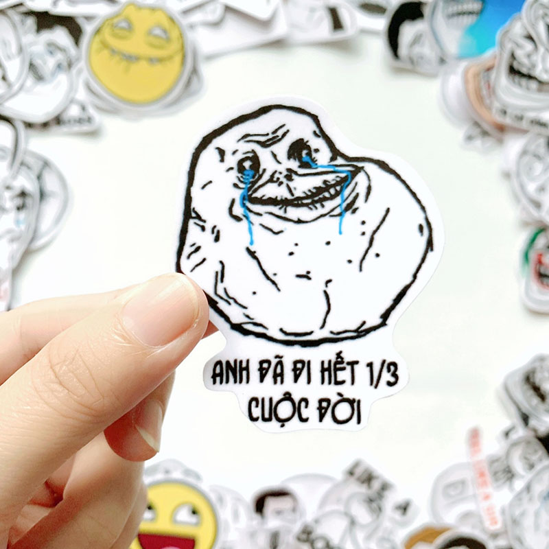 Bộ 20 Sticker Chủ Đề Troll Face Meme Hình Dán Chống Nước Decal Chất Lượng Cao Trang Trí Va Li Du Lịch, Xe Đạp, Xe Máy, Laptop, Nón Bảo Hiểm, Máy Tính Học Sinh, Tủ Quần Áo, Nắp Lưng Điện Thoại
