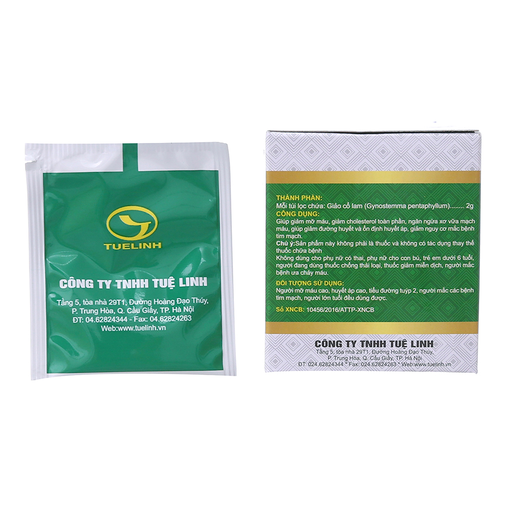 Trà Giảo Cổ Lam Tuệ Linh hỗ trợ giảm mỡ máu, ngừa xơ vữa hộp 25 gói x 2g