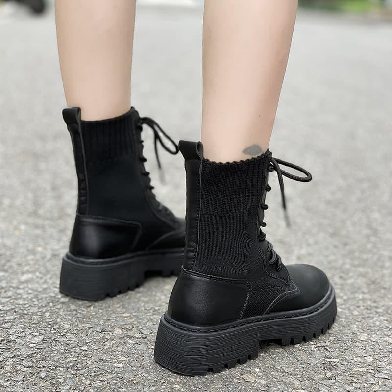 Giày Boot Nữ Cổ Len 6560