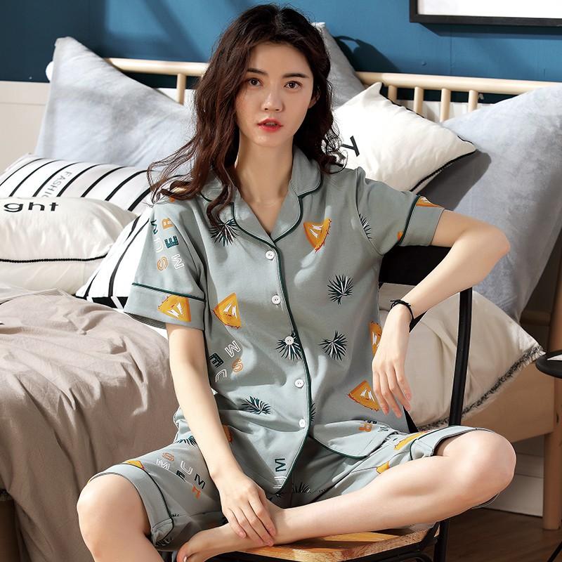 BỘ PIJAMA NỮ CỘC TAY style Hàn Quốc nổi bật, cotton 100%-SHOP THỦY BÔNG