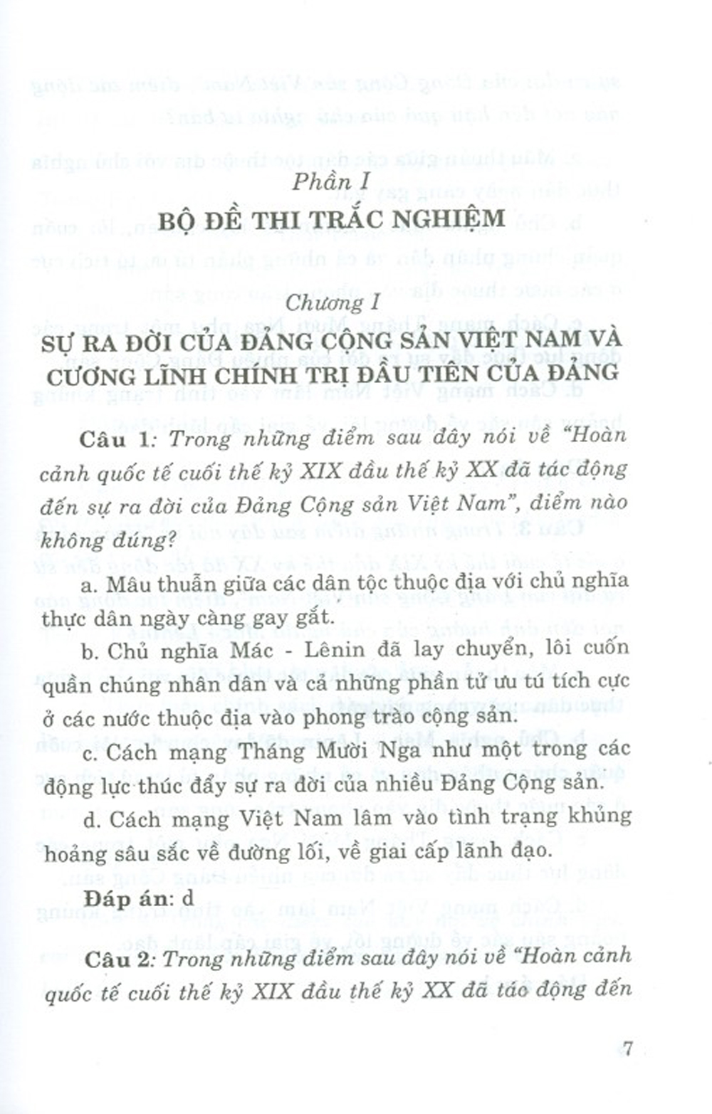 Ngân Hàng Câu Hỏi Thi, Kiểm Tra Môn Đường Lối Cách Mạng Của Đảng Cộng Sản Việt Nam - Tái bản