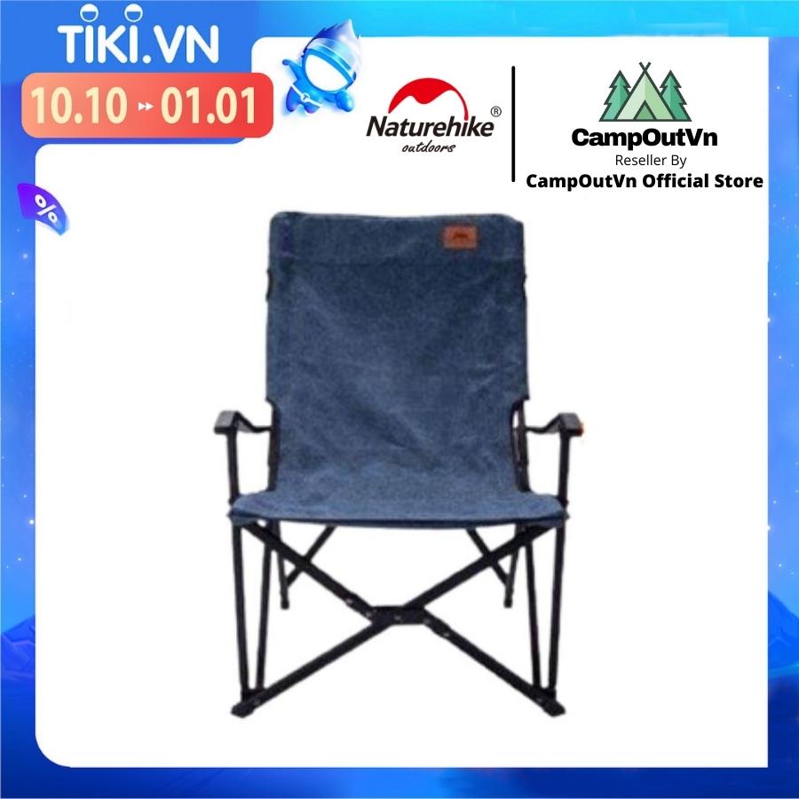 Ghế cắm trại Campingmoon cắm trại dã ngoại du lịch xếp gọn tay cầm sang trọng glamping thoáng khí F-1003C-H A248