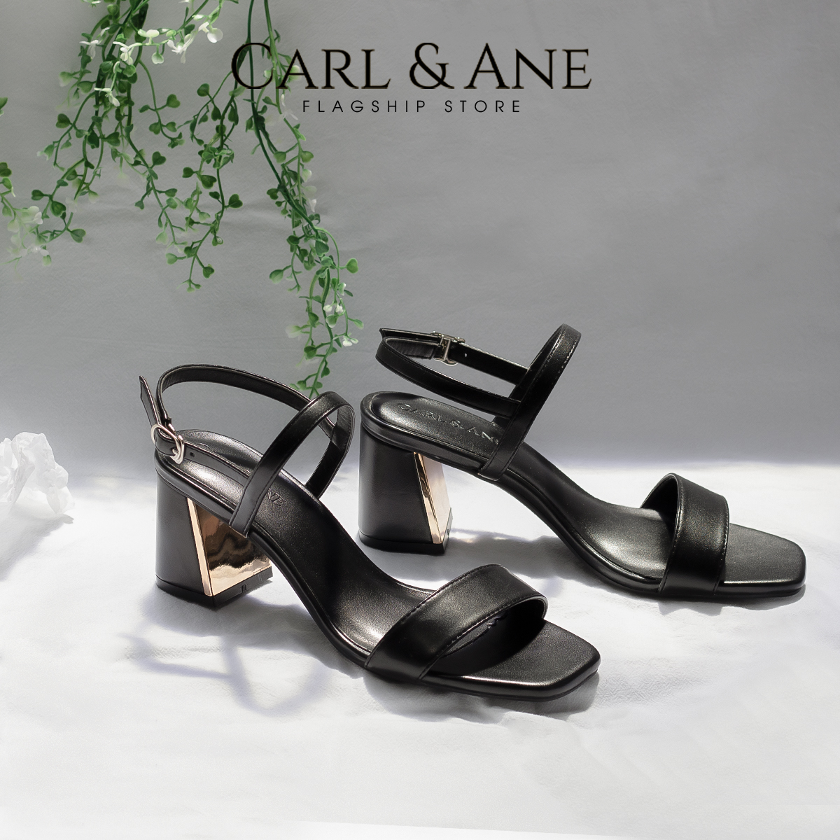 Erosska - Giày sandal nữ phối quai ngang basic cao 7cm CS005