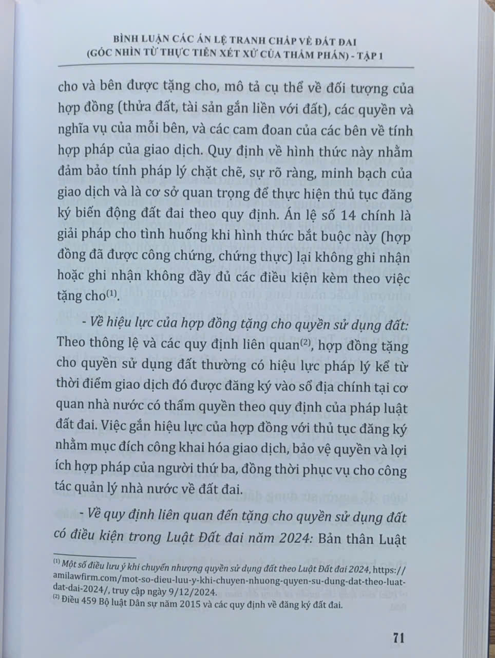 Bình luận các án lệ tranh chấp về đất đai – Góc nhìn từ thực tiễn xét xử của Thẩm phán (tập 1 và 2)