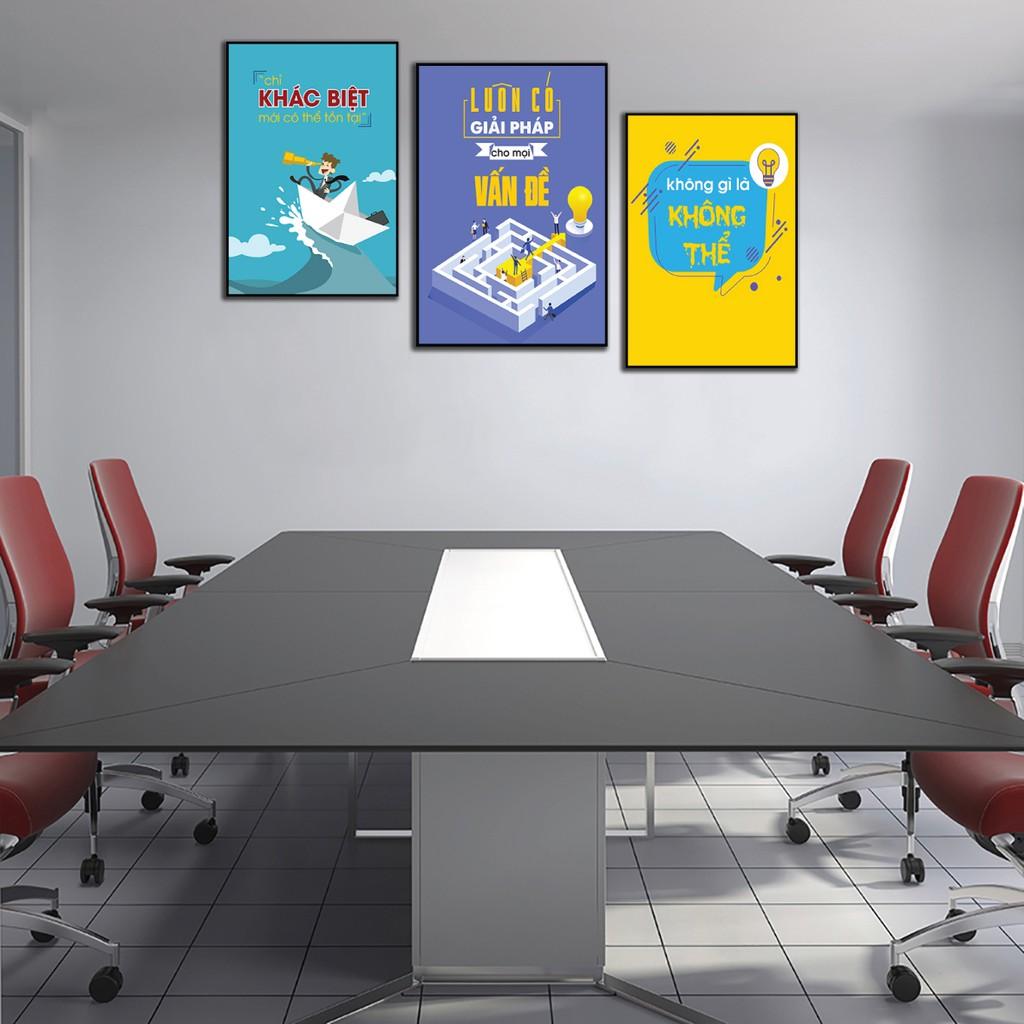 Tranh treo tường, tranh khẩu hiệu cổ động làm việc, slogan trang trí 20x30cm