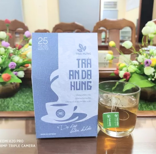 Trà An Dạ Hưng Thái Hưng 25 túi lọc x 5g - Giảm ợ hơi, ợ chua, trào ngược dạ dày/bao tử, đầy bụng, đau rát thượng vị, chống viêm loét dạ dày, tá tràng