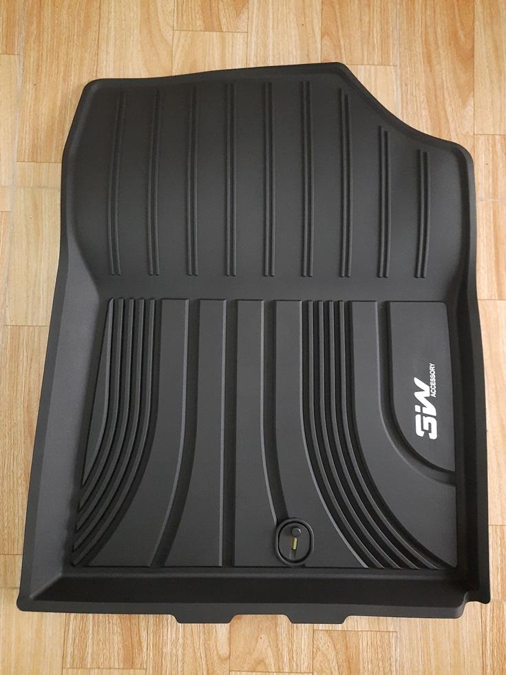 Thảm lót sàn Hyundai SantaFe 2019-đến nay Nhãn hiệu Macsim 3W chất liệu nhựa TPE đúc khuôn cao cấp - màu đen