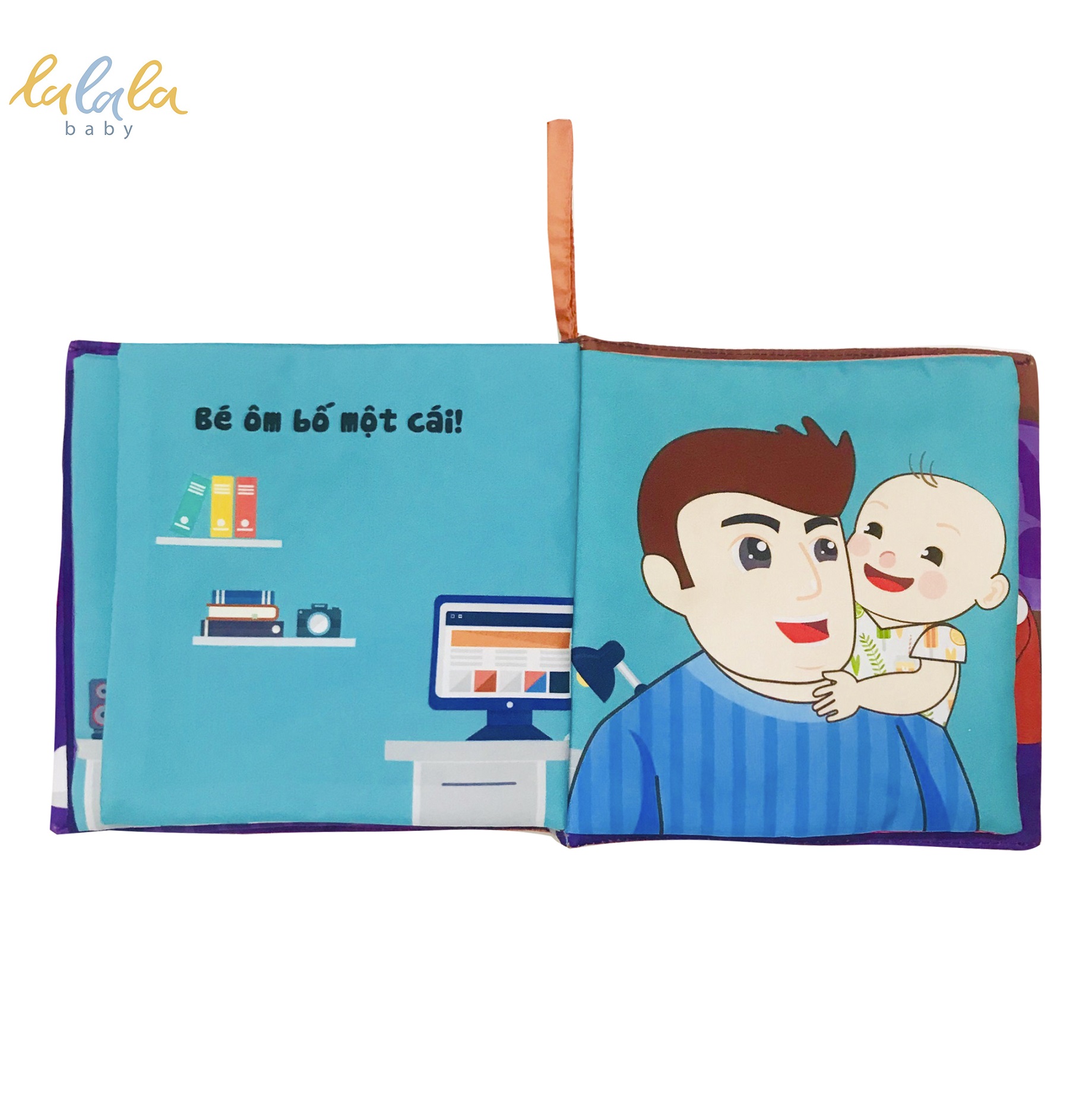 Sách vải cho bé - Sách vải song ngữ Cái ôm diệu kỳ CHÍNH HÃNG Lalala baby, Sách vải đa tương tác cỡ lớn 18x18cm phù hợp cho bé từ 0-3 tuổi, câu chuyện về cái ôm ý nghĩa, bé phát triển đa giác quan và trí não.