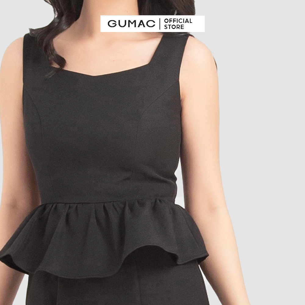 Đầm dáng ôm GUMAC DB12011 sát nách bèo tùng