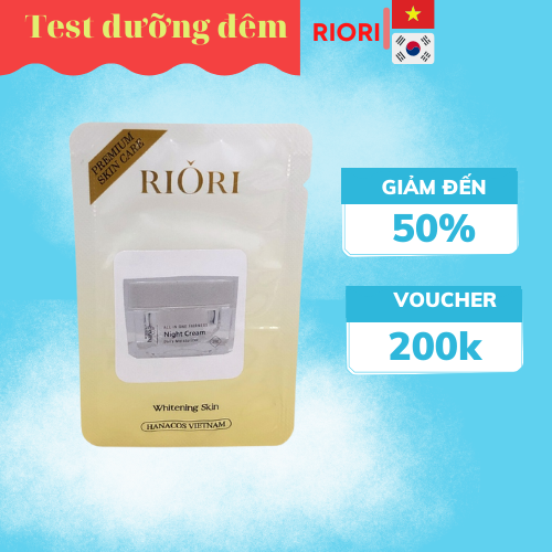 (DẠNG GÓI) Kem Dưỡng Trắng Da Mặt Ban Đêm RIORI 1,5g