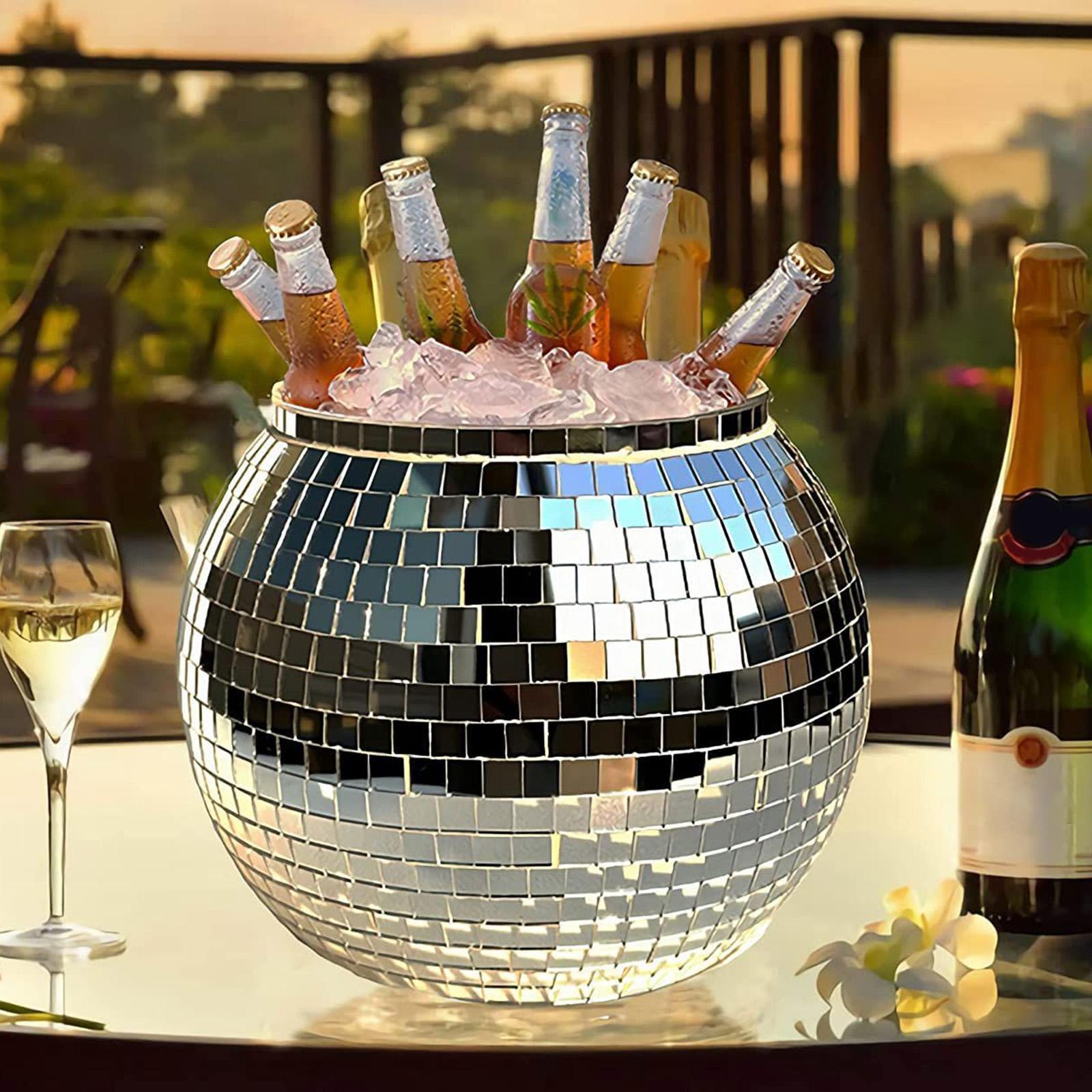 Disco Ice Bucket Ice Storage Stylish 3L 23cm Diameter Drinkware Versatile  Champagne Bucket for Ice Cold Drinks Bar Birthdays Accs
