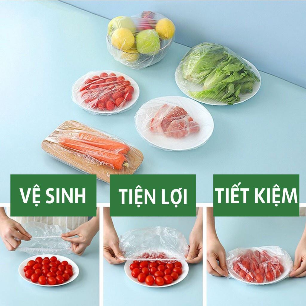 Set 100 màng bọc thực phẩm có chun co giãn bảo quản mọi thực phẩm