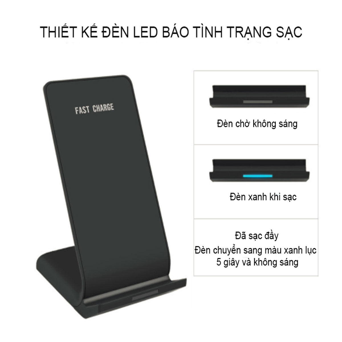 Dock sạc không dây hỗ trợ sạc nhanh kiêm giá đỡ điện thoại SEASY SS03 2 in 1 vừa sạc vừa xem phim, an toàn tiện lợi chuẩn QI dành cho điện thoại Iphone, Samsung, Oppo, Xiaomi và các dòng Smartphone có tích hợp sạc không dây - Hàng chính hãng