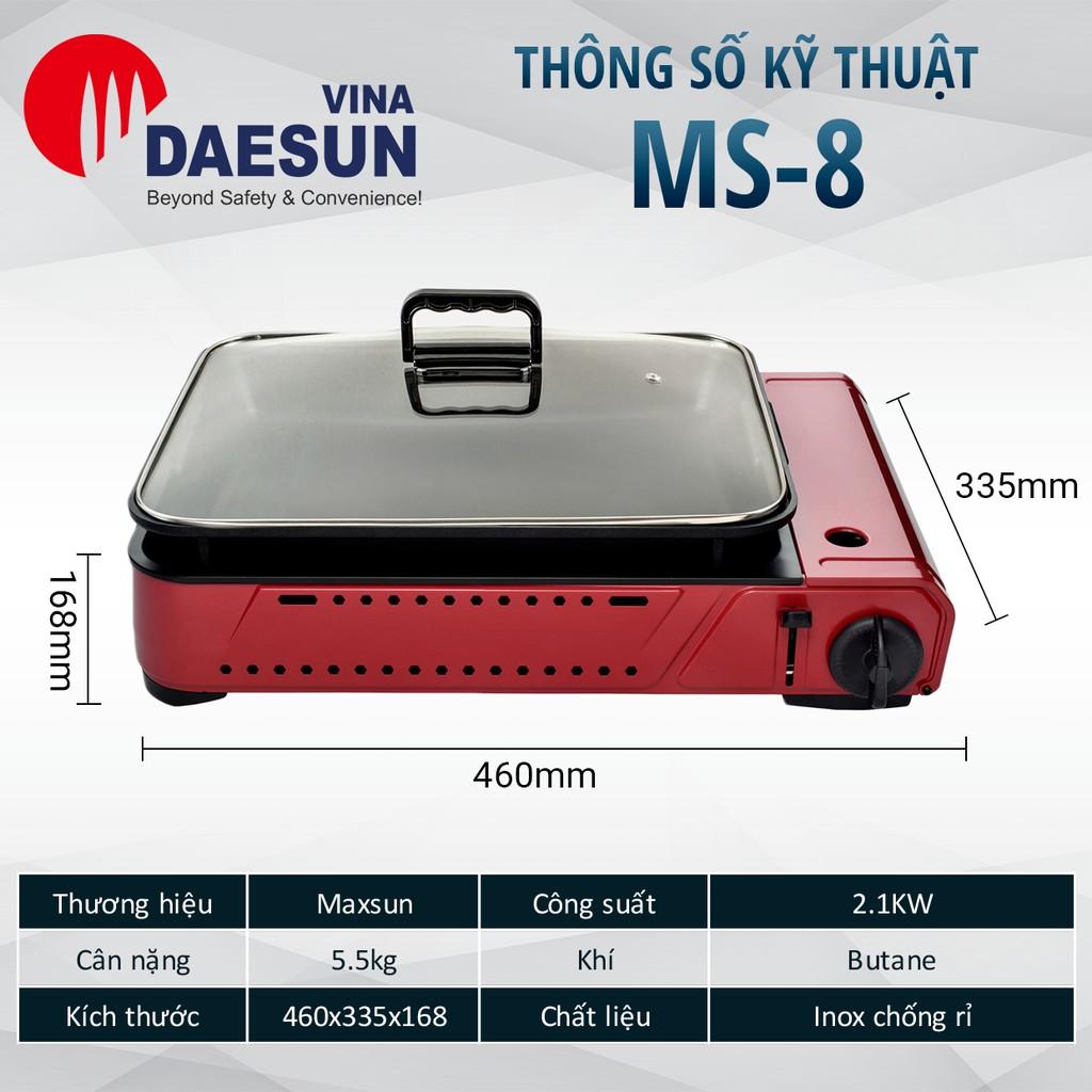 Bếp Ga Mini Maxsun MS-8 - Công Suất 2100W | Chảo Chống Dính | Hàng Chính Hãng