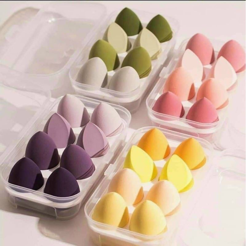 Hộp bông tán phấn trang điểm 4 món hình trái cây ,  siêu dễ thương mềm  mịn , xinh xắn đáng yêu  ,có hộp đựng tiện dụng