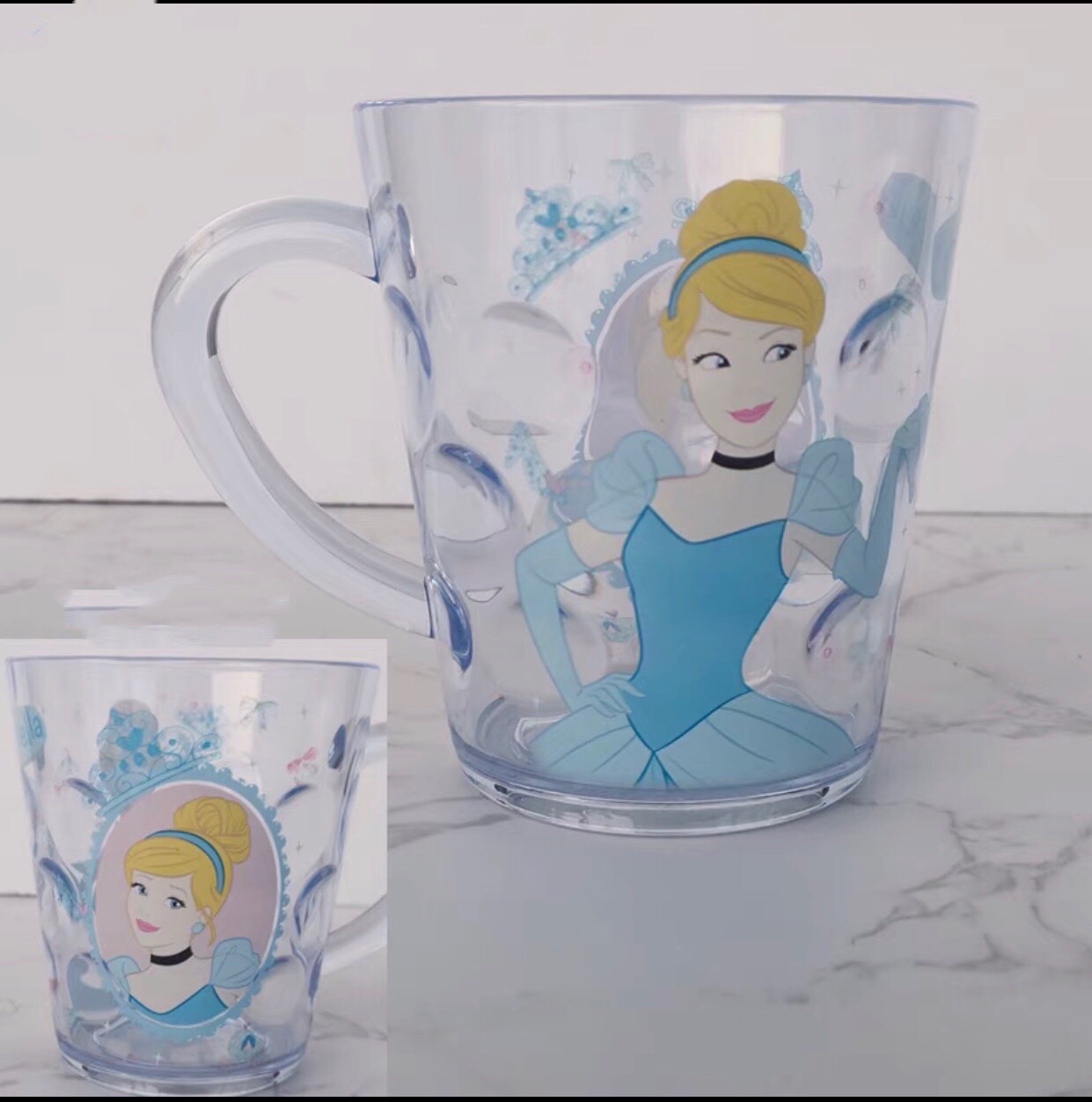 Ly quai cầm trong suốt hình công chúa Cinderella siêu xinh cho bé gái - PDA21121-H