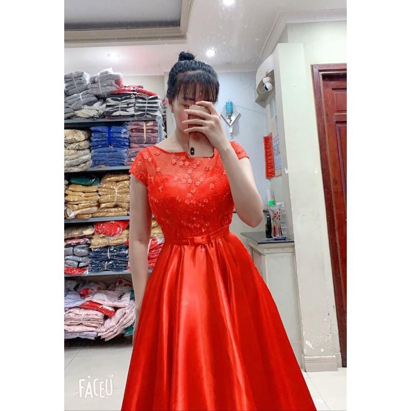 Đầm Maxi xoè tròn phối ren - Size M/L đến 58kgMM MM