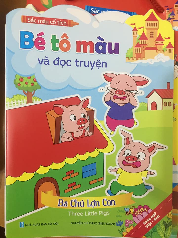 BÉ TÔ MÀU VÀ ĐỌC TRUYỆN--- 8 cuốn--COMBO 2 TRONG 1-VỪA TÔ MÀU-- VỪA ĐỌC TRUYỆN