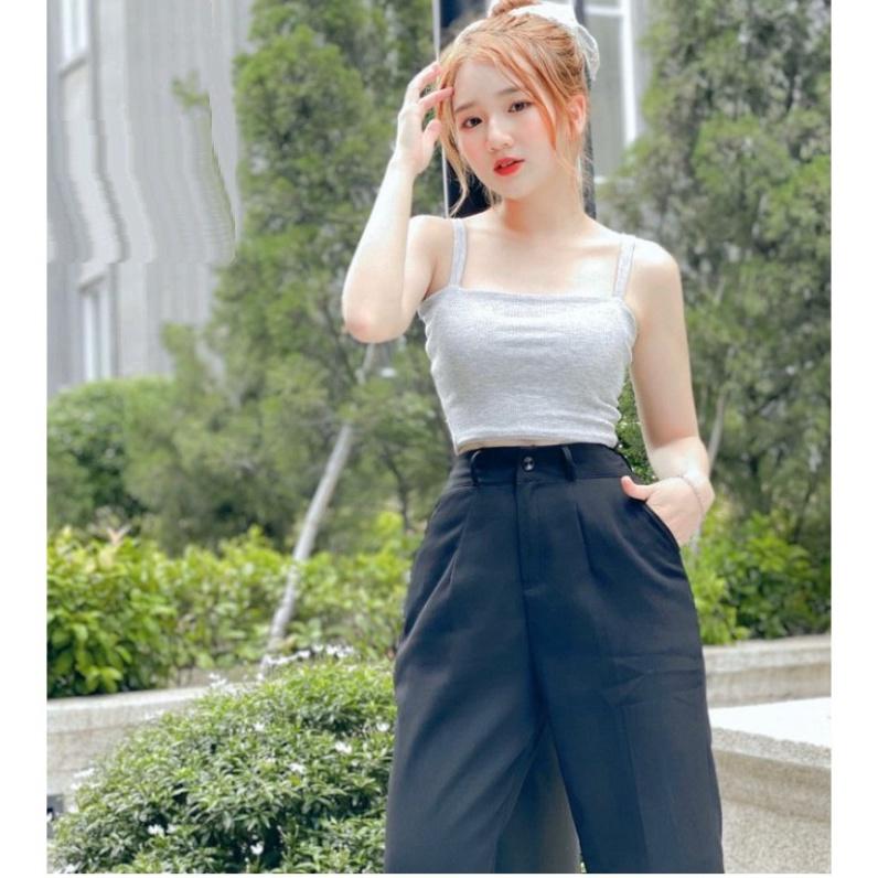 Quần baggy công sở, quần tây đi học cạp cao tôn dáng