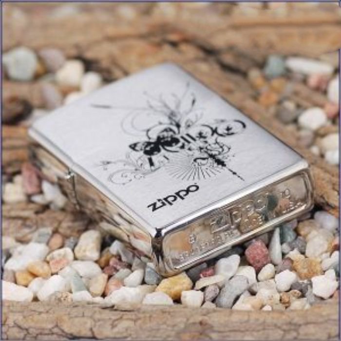 Bật Lửa Zippo Butterfly Brushed Chrome Chính Hãng Usa