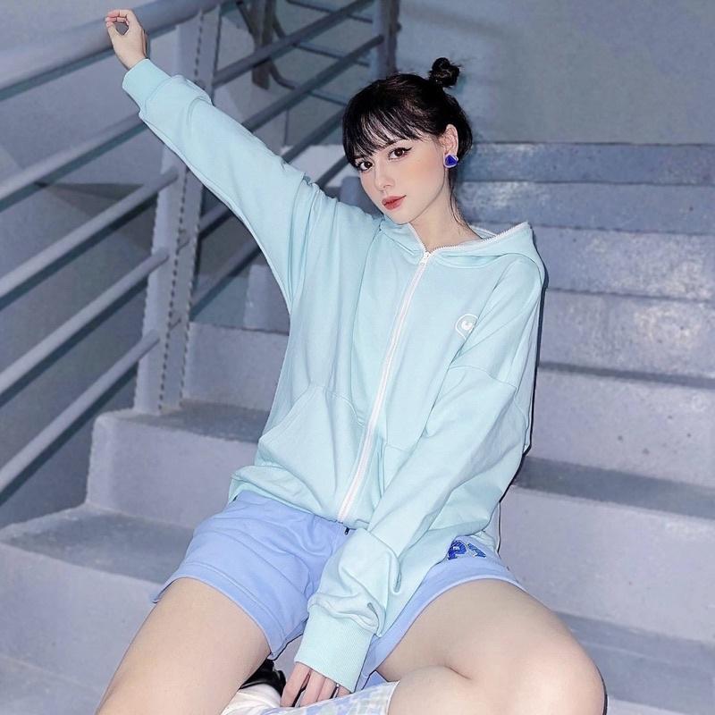 UPZ Áo Khoác Hoodie Dây Kéo In Unicorn Play Zone Chữ Bảy Màu (Xanh Mint)