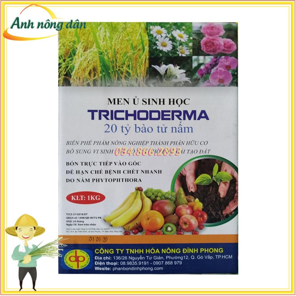 Hộp 1kg Men ủ sinh học Trichoderma 20 tỷ bào tử nấm bổ sung vi sinh vật cho đất, phân giải rác hữu cơ