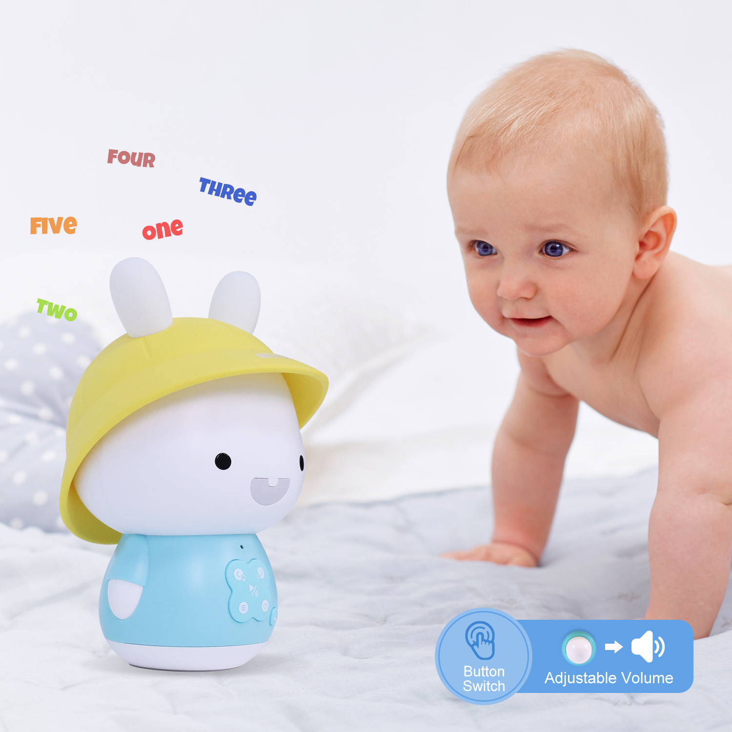 Đồ chơi phát nhạc - kể chuyện cho bé Alilo G9S+ Baby Bunny - Kết nối Bluetooth - Thẻ nhớ TF 8 GB- Đồ chơi giáo dục thông minh - Hàng chính hãng