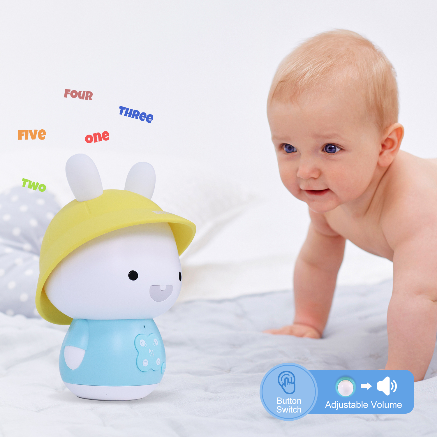 Đồ chơi âm nhạc giáo dục Alilo Baby Bunny G9S+ giáo dục sớm cho trẻ từ 0-4 tuổi, trợ lý giấc ngủ - Hàng chính hãng - Máy phát nhạc, kể chuyện cho bé, trợ lý giấc ngủ giúp bé ngủ ngon