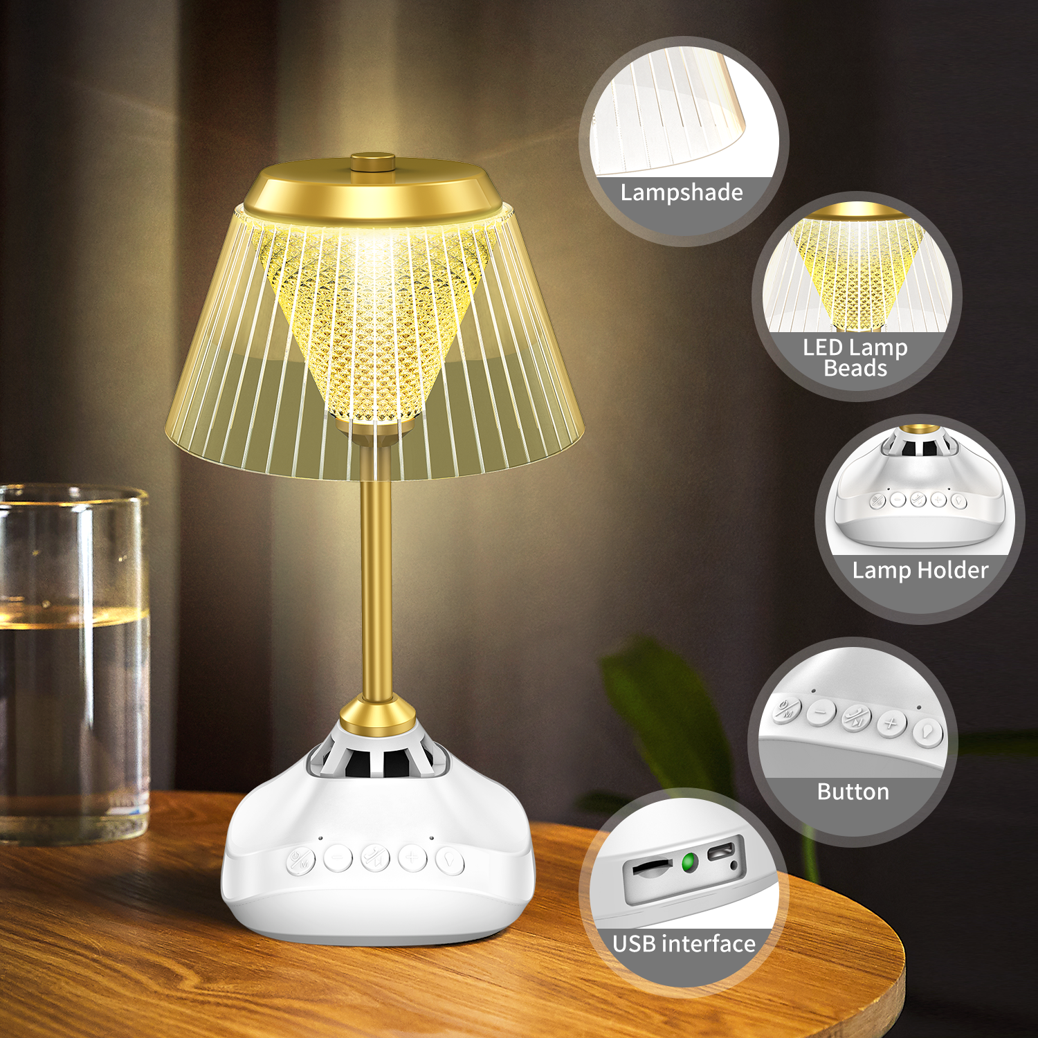 Loa bàn Kinh Qur'an Đèn bàn Hồi giáo Hồi giáo 7 màu Kinh Qur'an Đèn LED trang trí bàn Kinh Qur'an Player Đèn cảm ứng Bluetooth Màu sắc: SQ-918