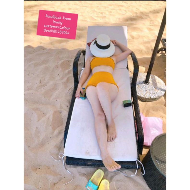 Bikini Vàng Cam 2 mảnh cạp cao (hàng quãng châu)