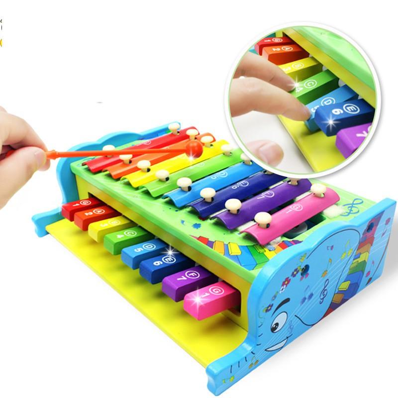 ĐÀN PIANO ĐỒ CHƠI CHO BÉ đồ chơi nhạc cụ đàn piano đồ chơi gỗ cho bé 1 tuổi