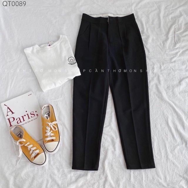 Quần tây baggy, quần tây đi học dáng dài cực xinh chất tuyết mưa cao cấp