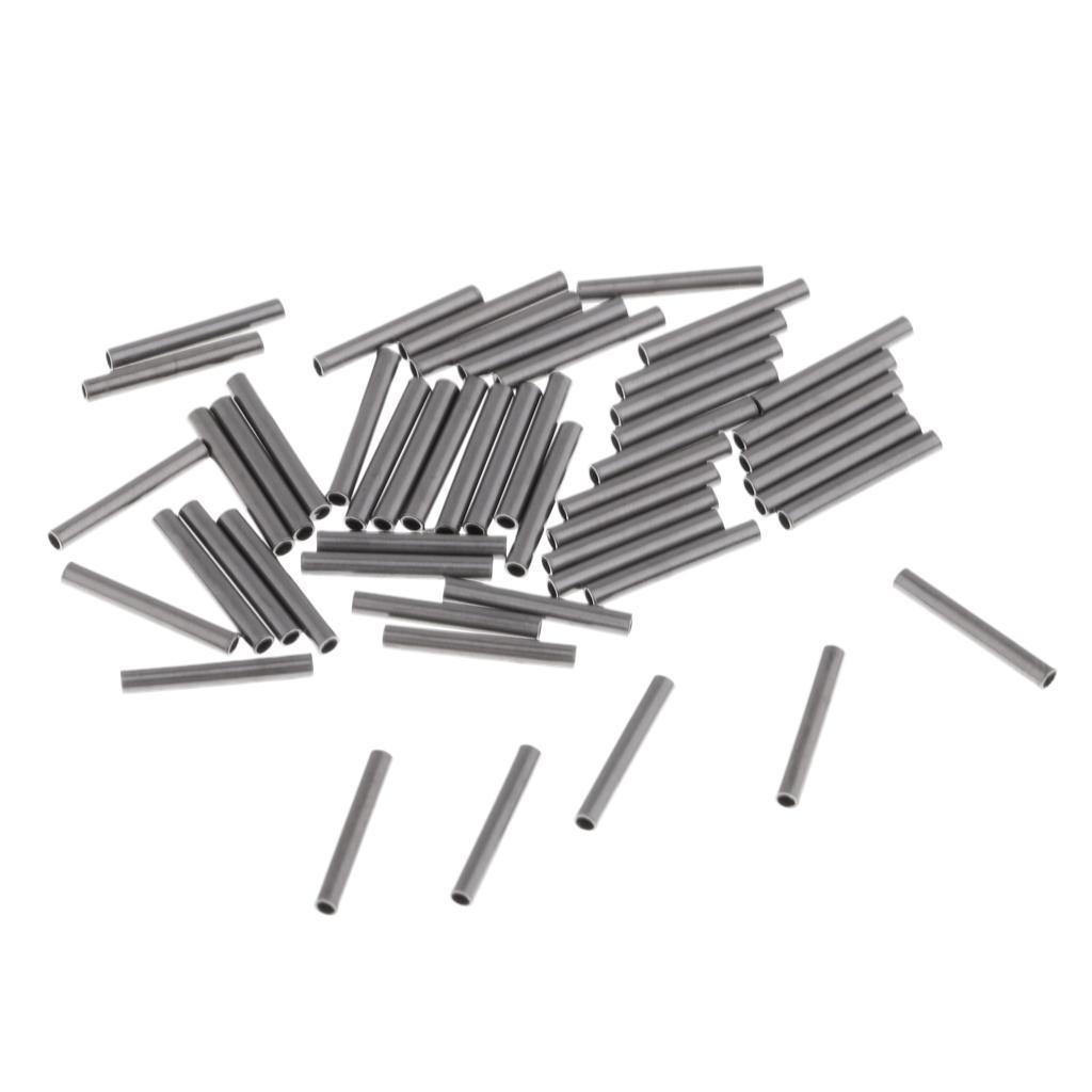 50x Single Fishing Crimp Sleeves Copper Tube Connector 7 Size