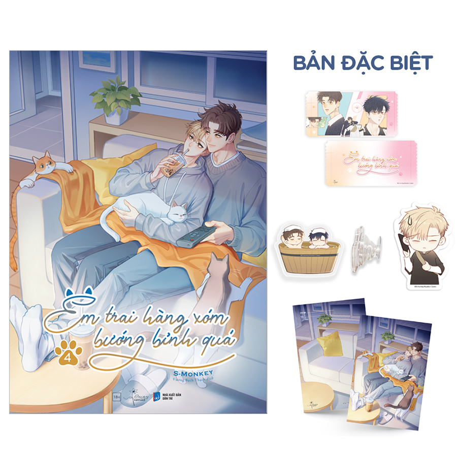 Em trai hàng xóm bướng bình quá - Tập 4 - Bản Thường tặng 01 Bookmark bế, 01 Postcard
