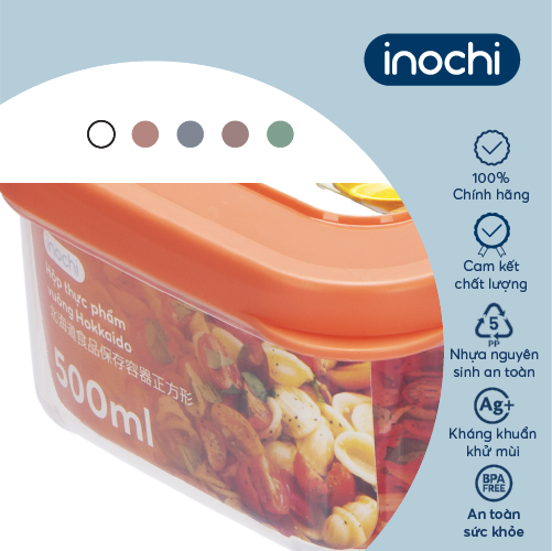 Bộ 3 hộp thực phẩm vuông Hokkaido 50010002000ml