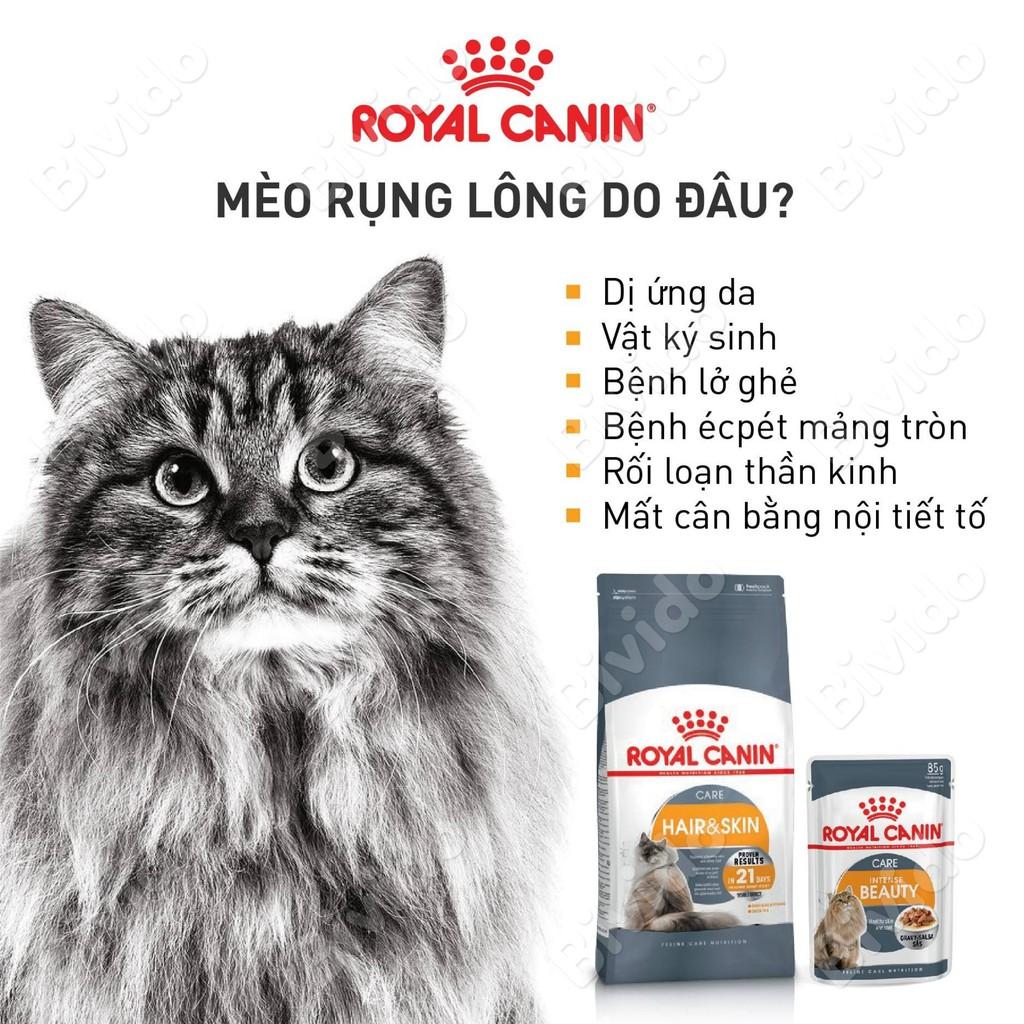 Thức ăn mèo Royal Canin Hair &amp; Skin giúp lông mượt da khỏe túi 400g - Bivido