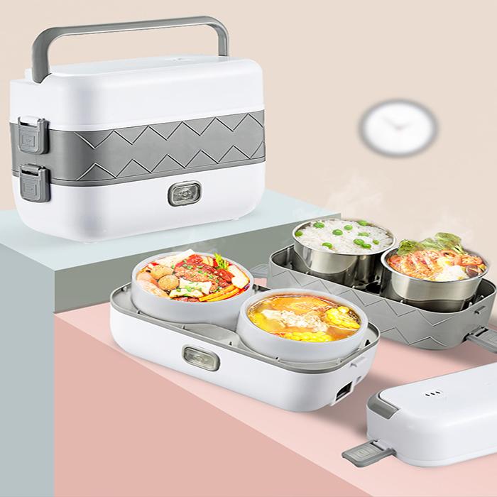 Hộp Cơm Văn Phòng Dhfc02 Hộp Cơm Giữ Nhiệt Cắm Điện Hâm Nóng Thức Ăn Cách Thủy Đa Năng 3 Tầng Với 4 Cốc Đựng Inox 304 Vô Cùng Tiện Lợi - Loại Tốt