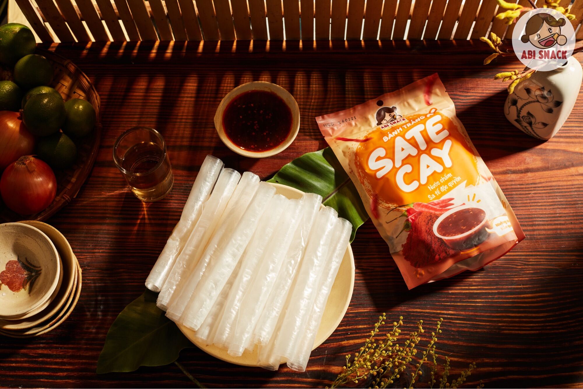 Bánh Tráng Sate Cay Vị Sốt Độc Quyền ABI SNACK