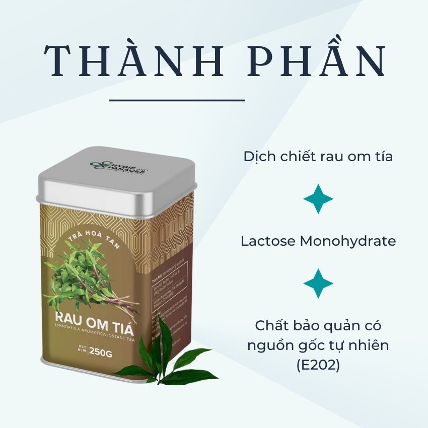 Trà Thảo Dược Rau Om Tía  Hygie Giúp Thanh Nhiệt Giải Độc, Kháng Khuẩn, Lợi Tiểu, Hỗ Trợ Điều Trị Sỏi Thận