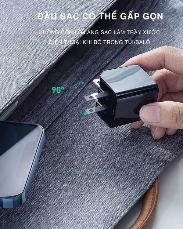 Củ Sạc Nhanh Aukey PA-Y30S (GaN 30W) 1 Cổng USB-C Siêu Nhỏ Gọn - Hàng Chính Hãng