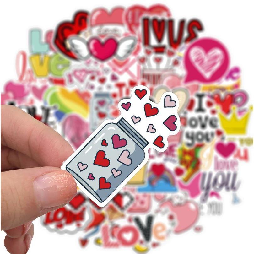 Sticker dán cao cấp CHỦ ĐỀ TÌNH YÊU Cực COOL ms#194