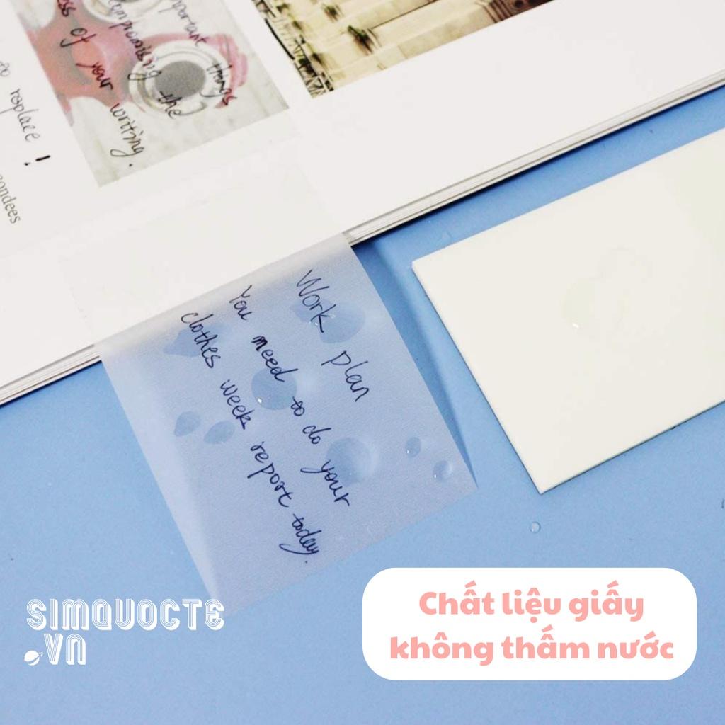 Set 50 tờ Giấy ghi chú Giấy note trong suốt không thấm nước có keo dán tiện lợi sáng tạo văn phòng phẩm ST557