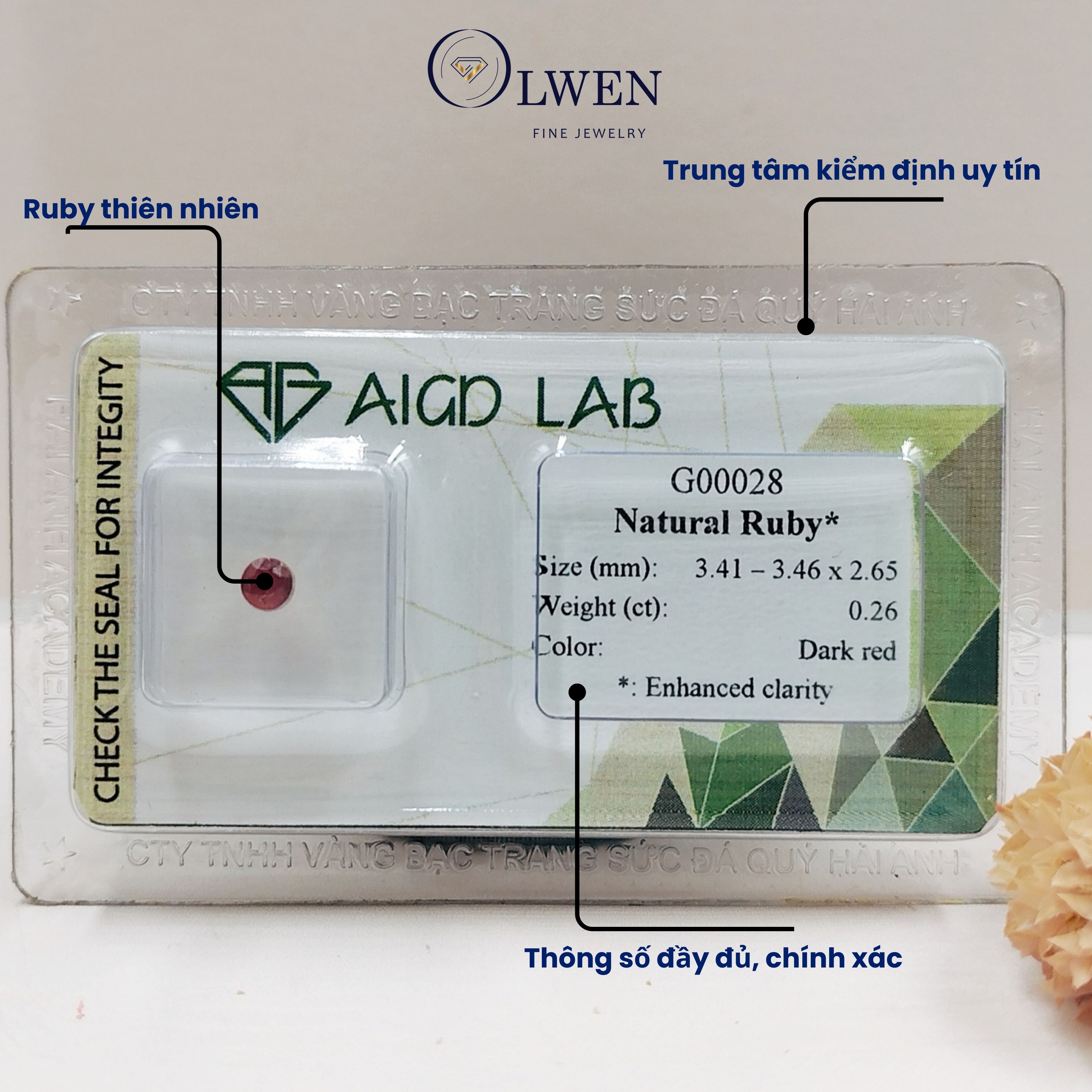 Viên đá Ruby thiên nhiên G00028