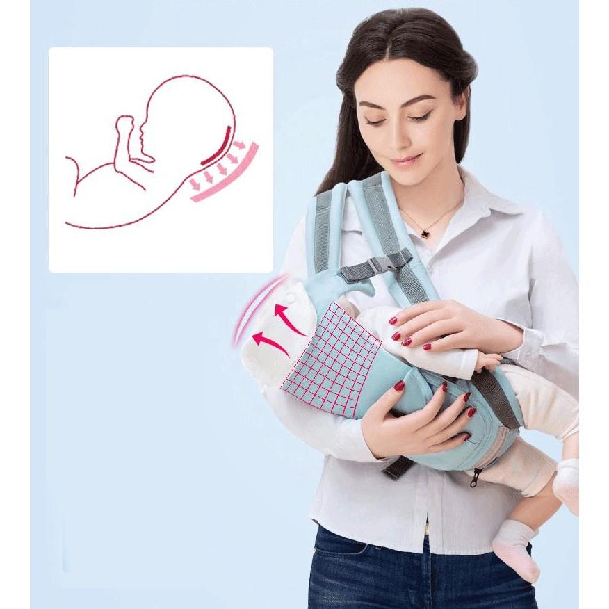 Địu trẻ em thoáng khí 12 tư thế có bệ ngồi chống gù lưng cho bé yêu loại xịn, đai điệu trẻ em có thể tháo tách rời