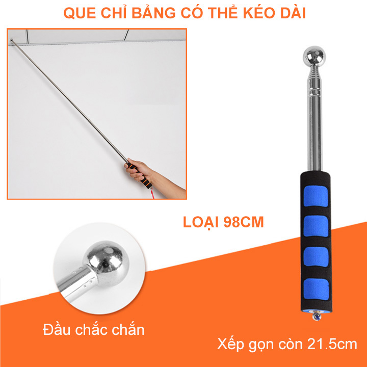 Que chỉ bảng kéo dài cầm tay dùng dạy học, thuyết trình, màu có nhiều kích cỡ cho khách lựa chọn